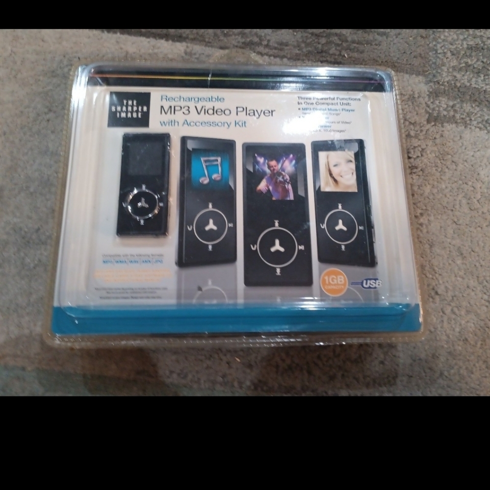 Sharper Image Black MP3 Video Player with Accessory Kit